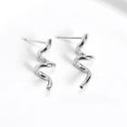 Twisted Ear Stud 1 Pair - Silver - One Size