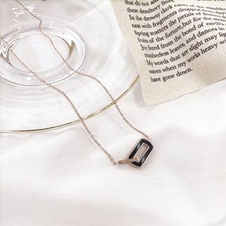 Rectangular Hoop Pendant Necklace As Shown In Figure - One Size