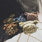 Leopard Print Furry Chain Strap Crossbody Bag