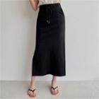Drawstring-waist Pocket-detail Long Skirt