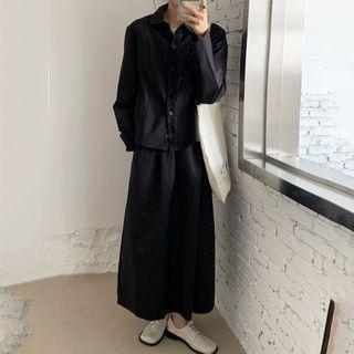 Plain Shirt / Maxi A-line Skirt