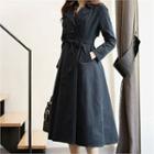 A-line Long Trench Coat With Belt
