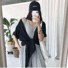 Tie-front Cardigan Black - One Size