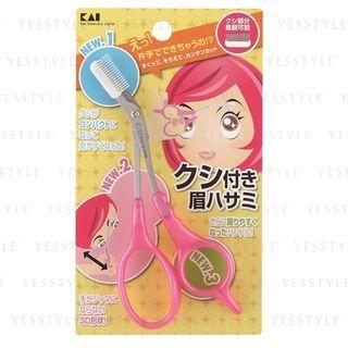 Kai - Eyebrow Scissors Dx With Comb Pink 1 Pc