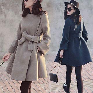 Tie-waist Mini Coat Dress
