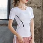 Short-sleeve Contrast Lining Sports T-shirt