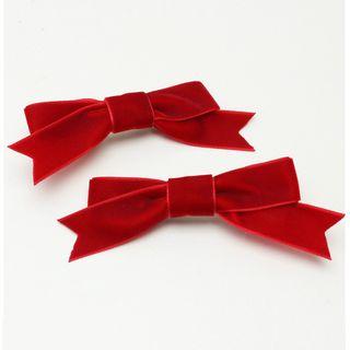 Velvet Bow Hair Clip Set