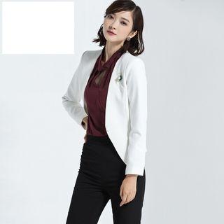 Set: Cutout Long-sleeve Blouse + Pants