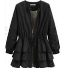 Ruffled-trim Long-sleeve Light Jacket