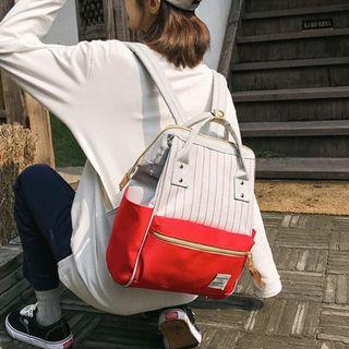Couple Matching Striped Panel Backpack