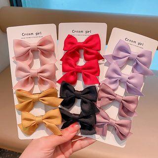 Set Of 2: Plain Bow Hair Clip