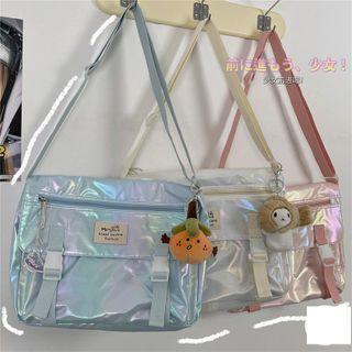 Snap Buckle Holographic Crossbody Bag