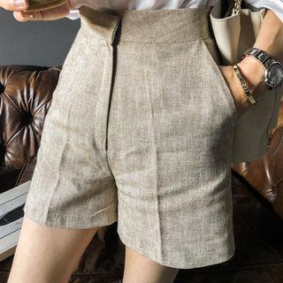 Herringbone Linen Shorts
