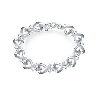 Romance Hollow Heart Bracelet Silver - One Size