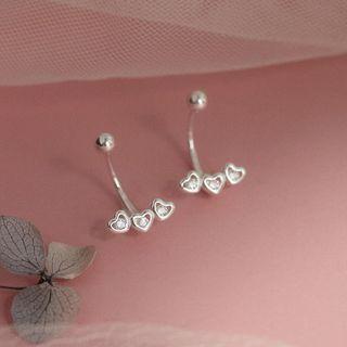 Heart Sterling Silver Swing Earring 1 Pc - Silver - One Size