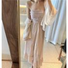 Strapless Midi Dress / Light Jacket