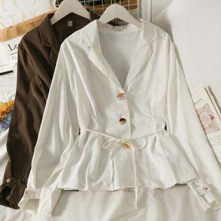 Lapel Dress Shirt With Sash