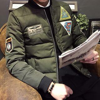 Patch Embroidered Padded Bomber Jacket