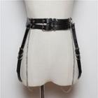 Faux Leather Harness Belt Black - One Size