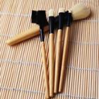 Set Of 5: Makeup Brush With Bamboo Handle Wood Color - One Size
