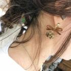 Leopard Print Bobble & Bow Dangle Earring 1 Pair - As Shown In Figure - One Size