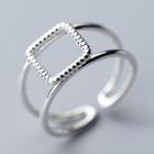 925 Sterling Silver Square Layered Open Ring S925 Silver - As Shown In Figure - One Size