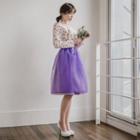 Hanbok Skirt (sheer Chiffon / Midi / Purple)