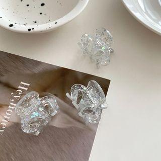Glitter Plastic Hair Clamp 1 Pc - Transparent - One Size