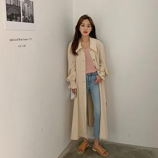 Line Blend Belted Maxi Coat
