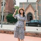 Floral Short-sleeve Tiered Dress