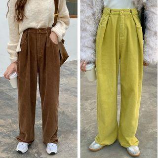 Corduroy Loose-fit Straight Leg Pants