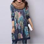 Printed 3/4-sleeve Dress