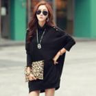 Mock-neck Batwing-sleeve Pullover
