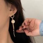 Disc Fringed Earring 1 Pair - S925 Silver - Gold - One Size