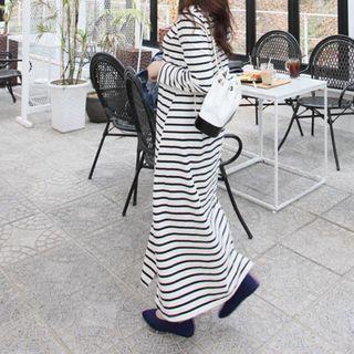 Round-neck Stripe Maxi T-shirt Dress