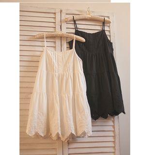 Spaghetti Strap Embroidered Mini Dress