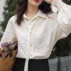 Textured Tie-neck Shirt