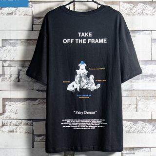 Lettering Print Elbow-sleeve T-shirt