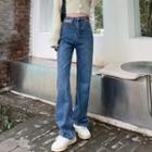 Cutout High Waist Loose Fit Jeans
