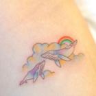 Whale Print Waterproof Temporary Tattoo One Piece - One Size
