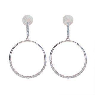 Hoop Alloy Dangle Earring 1 Pair - Clip-on Earrings - Silver - One Size