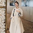 Double Breasted Tie Waist Coat Dress