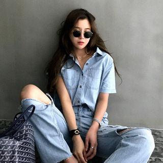 Dual-pocket Short-sleeve Shirt