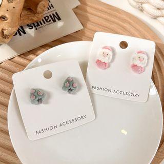 Flocking Christmas Tree / Santa Earring
