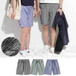 Couple Drawcord Linen Blend Shorts