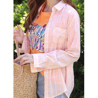 Pastel Dip-back Plaid Shirt