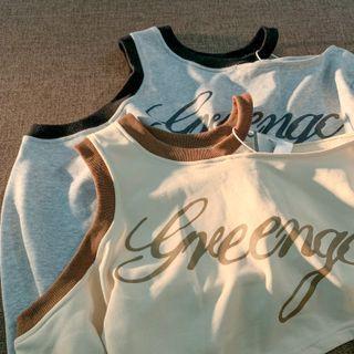 Lettering Cold-shoulder Cropped T-shirt