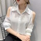 Cold-shoulder Sheer Shirt