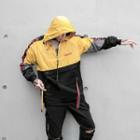 Color Block Hooded Padded Top