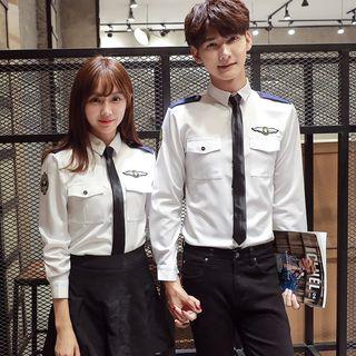 Couple Matching Set: Embroidery Shirt + Pants/skirt